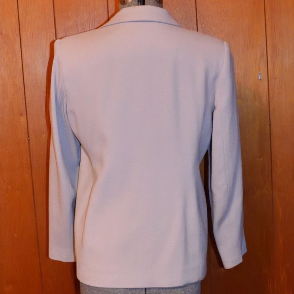 Vintage Alfred Dunner Women's Beige Wool Blazer Petite Size 6 6P Made in USA - Picture 2 of 15